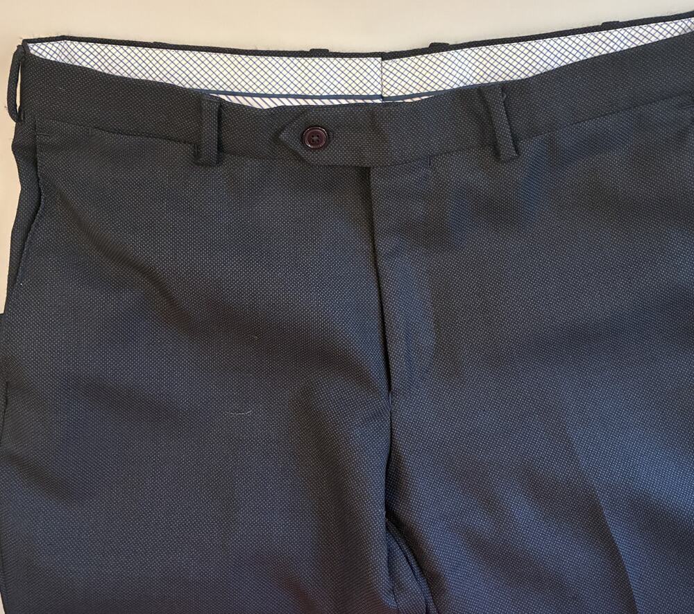 Massimo Dutti Mens Extrafine Italian Wool Trousers Pants Charcoal Navy Size 32